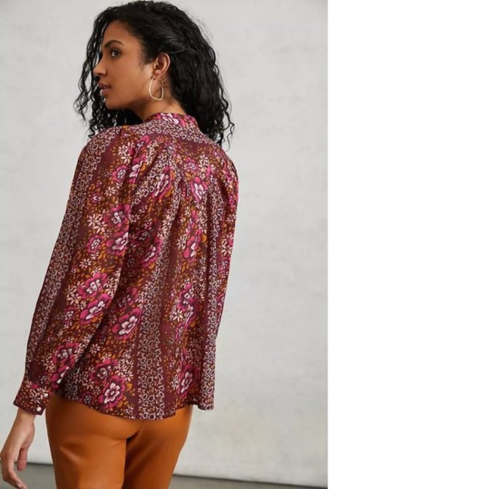 Anthropologie floral cotton Avrile Blouse size M new with tag - Picture 3 of 8